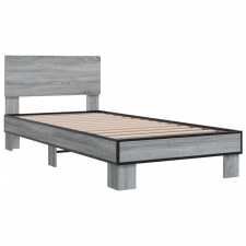 vidaXL sonoma tölgyszínű szerelt fa és fém ágykeret 75 x 190 cm (845815) ágy és ágykellék