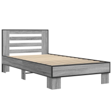 vidaXL sonoma tölgyszínű szerelt fa és fém ágykeret 90 x 200 cm (845655) ágy és ágykellék