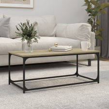 vidaXL sonoma-tölgyszínű szerelt fa és vas dohányzóasztal 102x50x40 cm bútor
