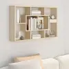 vidaXL sonoma-tölgyszínű szerelt fa fali polc 85 x 16 x 52,5 cm