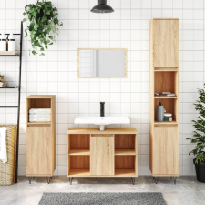 vidaXL sonoma-tölgyszínű szerelt fa fürdőszobaszekrény 30x30x100 cm fürdőszoba bútor