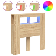 vidaXL sonoma-tölgyszínű szerelt fa LED-es fejtámla 100x18,5x103,5 cm (837332) ágy és ágykellék