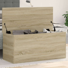vidaXL sonoma-tölgyszínű szerelt fa tárolóláda 100x42x46 cm kerti tárolás