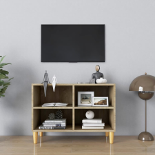 vidaXL sonoma-tölgyszínű TV-szekrény tömör falábakkal 69,5x30x50 cm bútor