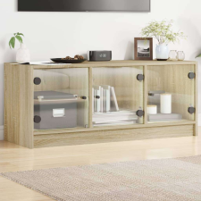 vidaXL sonoma-tölgyszínű TV-szekrény üvegajtókkal 102 x 37 x 42 cm bútor