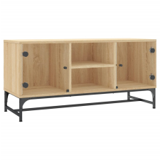 vidaXL sonoma-tölgyszínű TV-szekrény üvegajtókkal 102 x 37 x 50 cm (836534) bútor