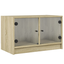 vidaXL sonoma-tölgyszínű TV-szekrény üvegajtókkal 68x37x42 cm (836359) bútor