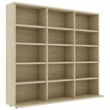 vidaXL Sonomatölgy színű forgácslap CD-tartó szekrény 102x23x89,5 cm bútor