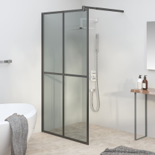 vidaXL sötét edzett üveg zuhanyfal küszöb nélküli zuhanyhoz 118x190 cm kád, zuhanykabin