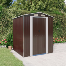 vidaXL Sötétbarna horganyzott acél kerti fészer 192 x 191 x 223 cm kerti tárolás