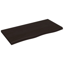 vidaXL sötétbarna kezelt tömör tölgyfa fali polc 100x50x(2-4) cm bútor