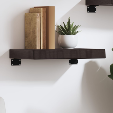 vidaXL sötétbarna kezelt tömör tölgyfa fali polc 40x30x(2-6) cm bútor
