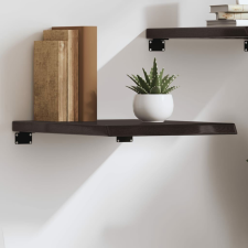 vidaXL sötétbarna kezelt tömör tölgyfa fali polc 40x60x(2-4) cm bútor
