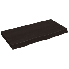 vidaXL sötétbarna kezelt tömör tölgyfa fali polc 80x40x(2-6) cm (363787) bútor