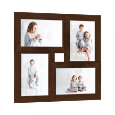 vidaXL sötétbarna MDF fényképkeretszett 4 db 13 x 18 cm-es képhez fényképkeret