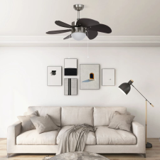 vidaXL Sötétbarna mennyezeti ventilátor lámpával 76 cm világítás
