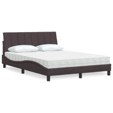vidaXL sötétbarna szövet ágy matraccal 120x200 cm ágy és ágykellék