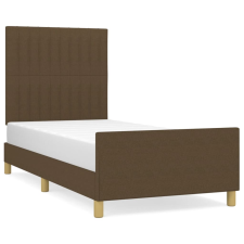 vidaXL sötétbarna szövet ágykeret fejtámlával 100 x 200 cm (3125198) ágy és ágykellék