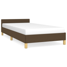 vidaXL sötétbarna szövet ágykeret fejtámlával 100 x 200 cm (347394) ágy és ágykellék