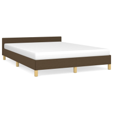 vidaXL sötétbarna szövet ágykeret fejtámlával 140 x 200 cm (347418) ágy és ágykellék