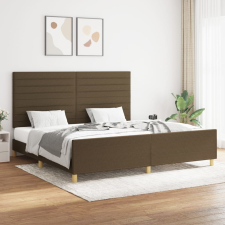 vidaXL sötétbarna szövet ágykeret fejtámlával 200 x 200 cm ágy és ágykellék