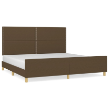 vidaXL sötétbarna szövet ágykeret fejtámlával 200 x 200 cm (3125003) ágy és ágykellék
