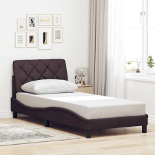 vidaXL sötétbarna szövet ágykeret matrac nélkül 90x200 cm ágy és ágykellék
