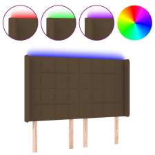 vidaXL sötétbarna szövet LED-es fejtámla 147x16x118/128 cm (3124049) ágy és ágykellék