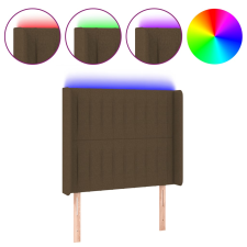 vidaXL sötétbarna szövet LED-es fejtámla 83x16x118/128 cm (3124263) ágy és ágykellék