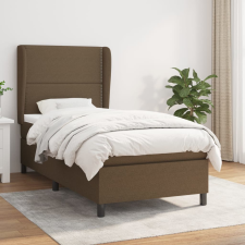 vidaXL sötétbarna szövet rugós ágy matraccal 100 x 200 cm ágy és ágykellék