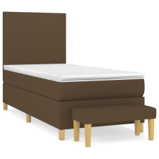 vidaXL sötétbarna szövet rugós ágy matraccal 100 x 200 cm ágy és ágykellék