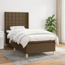 vidaXL sötétbarna szövet rugós ágy matraccal 100 x 200 cm ágy és ágykellék
