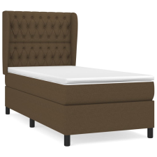 vidaXL sötétbarna szövet rugós ágy matraccal 100 x 200 cm (3128184) ágy és ágykellék