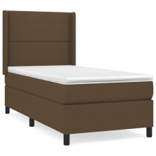 vidaXL sötétbarna szövet rugós ágy matraccal 100 x 200 cm (3131332) ágy és ágykellék