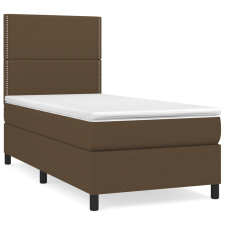 vidaXL sötétbarna szövet rugós ágy matraccal 100 x 200 cm (3141676) ágy és ágykellék