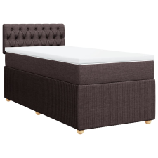 vidaXL sötétbarna szövet rugós ágy matraccal 100 x 200 cm (3287377) ágy és ágykellék