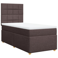 vidaXL sötétbarna szövet rugós ágy matraccal 100 x 200 cm (3291194) ágy és ágykellék