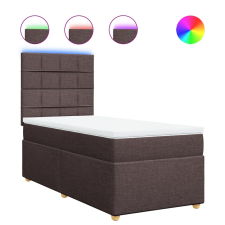 vidaXL sötétbarna szövet rugós ágy matraccal 100 x 200 cm (3293494) ágy és ágykellék