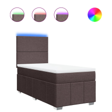 vidaXL sötétbarna szövet rugós ágy matraccal 100 x 200 cm (3293875) ágy és ágykellék