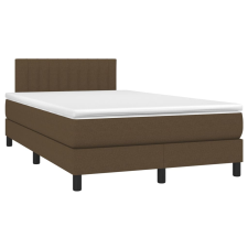 vidaXL sötétbarna szövet rugós ágy matraccal 120 x 190 cm ágy és ágykellék