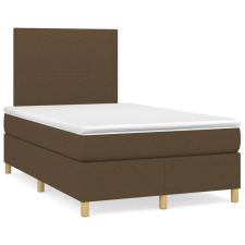 vidaXL sötétbarna szövet rugós ágy matraccal 120 x 190 cm ágy és ágykellék