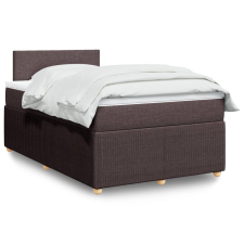 vidaXL sötétbarna szövet rugós ágy matraccal 120 x 190 cm ágy és ágykellék
