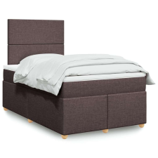 vidaXL sötétbarna szövet rugós ágy matraccal 120 x 190 cm ágy és ágykellék