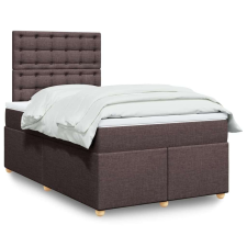 vidaXL sötétbarna szövet rugós ágy matraccal 120 x 190 cm ágy és ágykellék