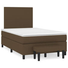 vidaXL sötétbarna szövet rugós ágy matraccal 120 x 200 cm (3136424) ágy és ágykellék