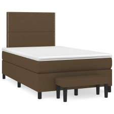 vidaXL sötétbarna szövet rugós ágy matraccal 120 x 200 cm (3136504) ágy és ágykellék
