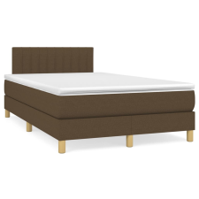 vidaXL sötétbarna szövet rugós ágy matraccal 120 x 200 cm (3140764) ágy és ágykellék
