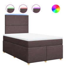 vidaXL sötétbarna szövet rugós ágy matraccal 120 x 200 cm (3293543) ágy és ágykellék