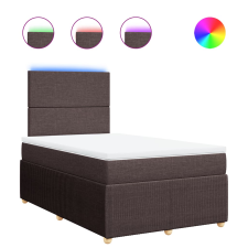 vidaXL sötétbarna szövet rugós ágy matraccal 120 x 200 cm (3294319) ágy és ágykellék