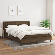 vidaXL sötétbarna szövet rugós ágy matraccal 140 x 190 cm ágy és ágykellék